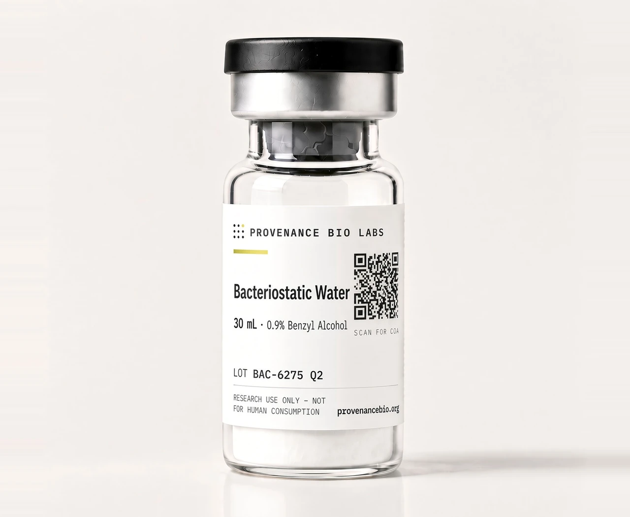 Bacteriostatic Water 30mL sealed vial — 0.9% Benzyl Alcohol Reconstitution Solution