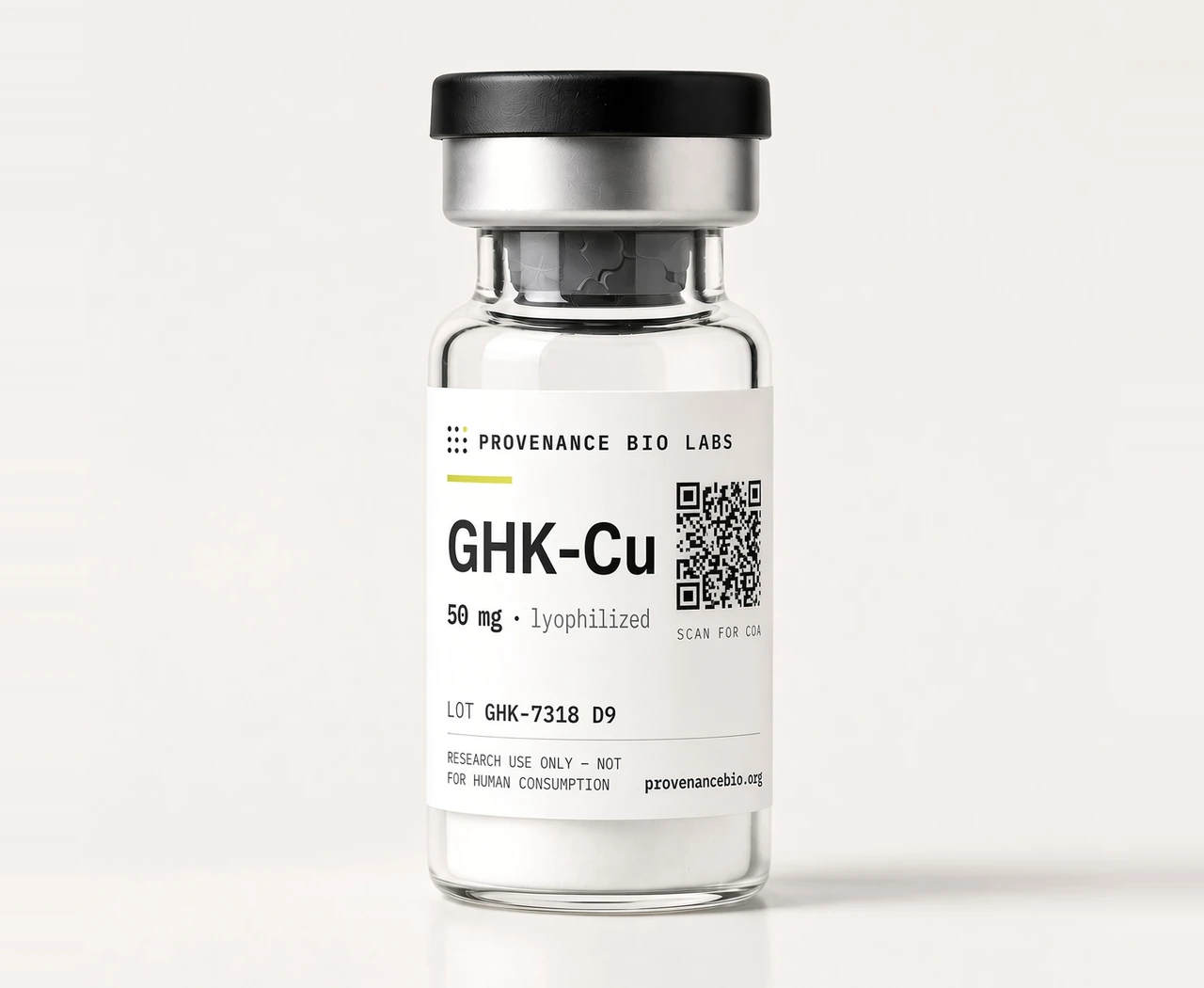 GHK-Cu 50mg lyophilized vial — Copper Peptide Complex