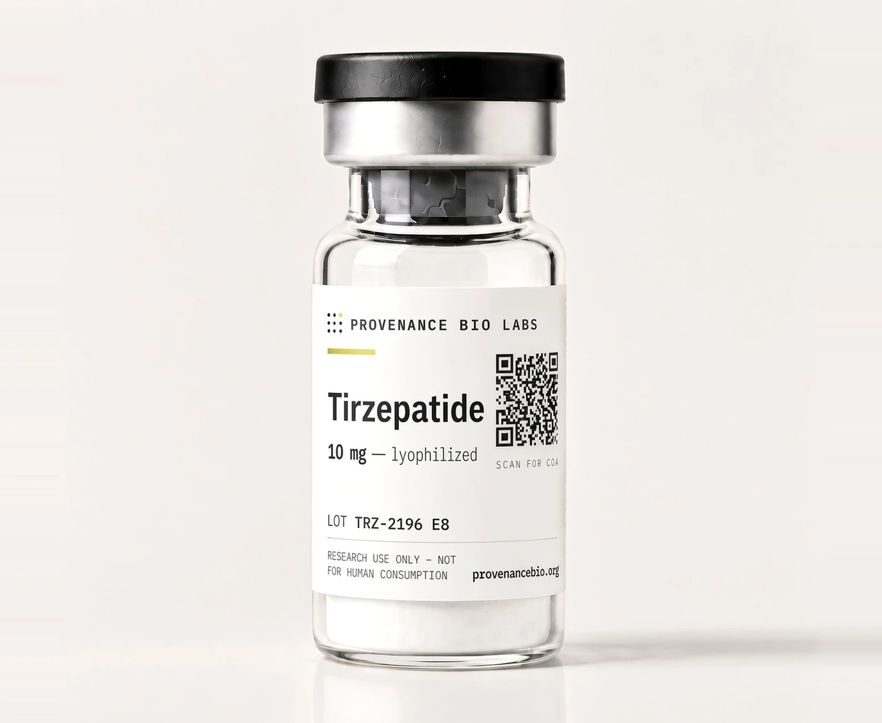 Tirzepatide 10mg lyophilized vial — GIP/GLP-1 Dual Agonist