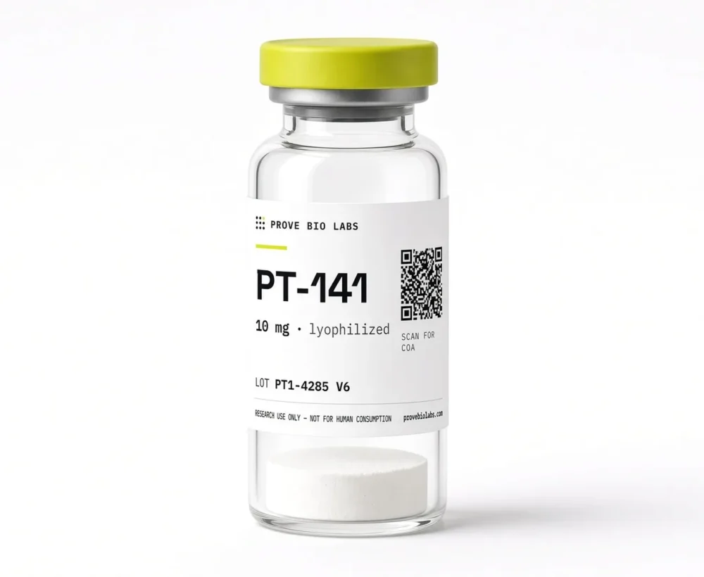 PT-141 - 10mg lyophilized research peptide vial