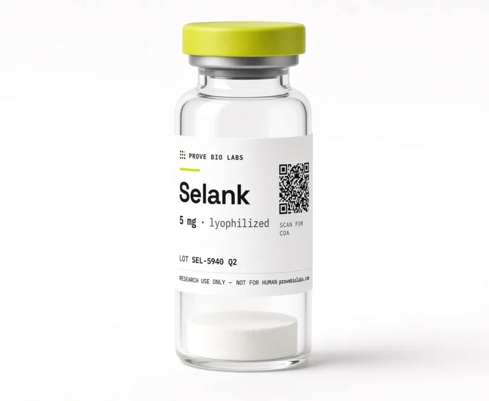 Selank - 5mg lyophilized research peptide vial