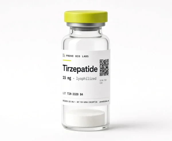 Tirzepatide - 15mg lyophilized research peptide vial